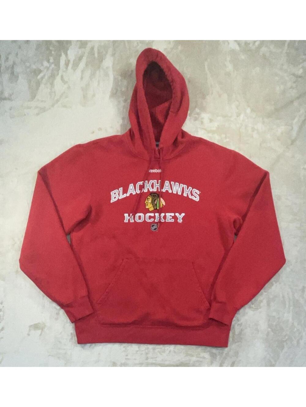 Reebok NHL Center Ice Collection Chicago Blackhawks Pullover Red Hoodie Men’s M